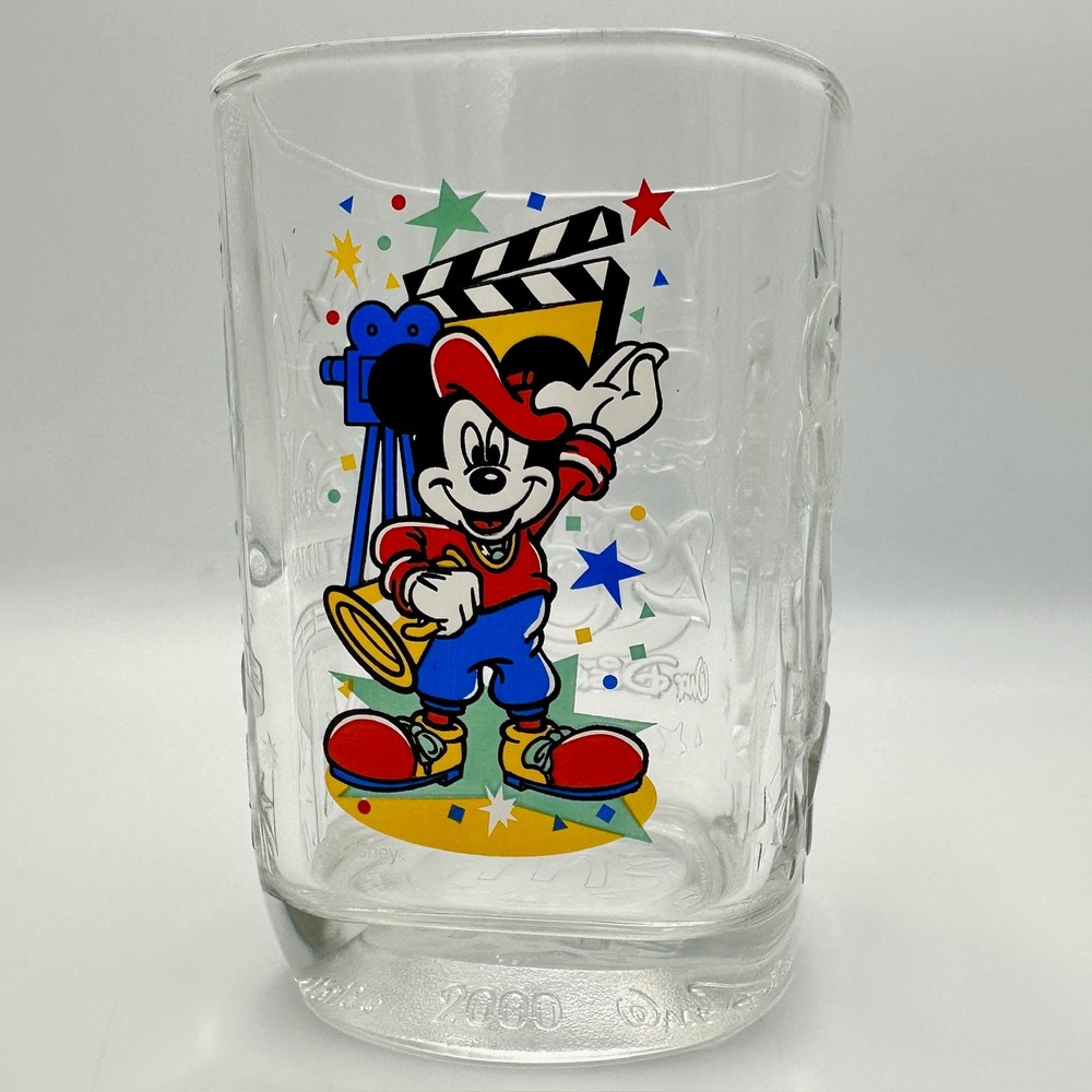 Disney World Millennium Celebration 2000 Mickey Mouse McDonalds Glass 4.5"